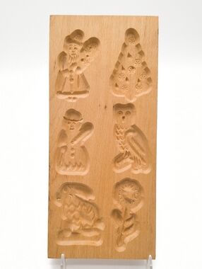 Vintage European Wooden Cookie Mold – Wall Folk Art Decor Cottagecore